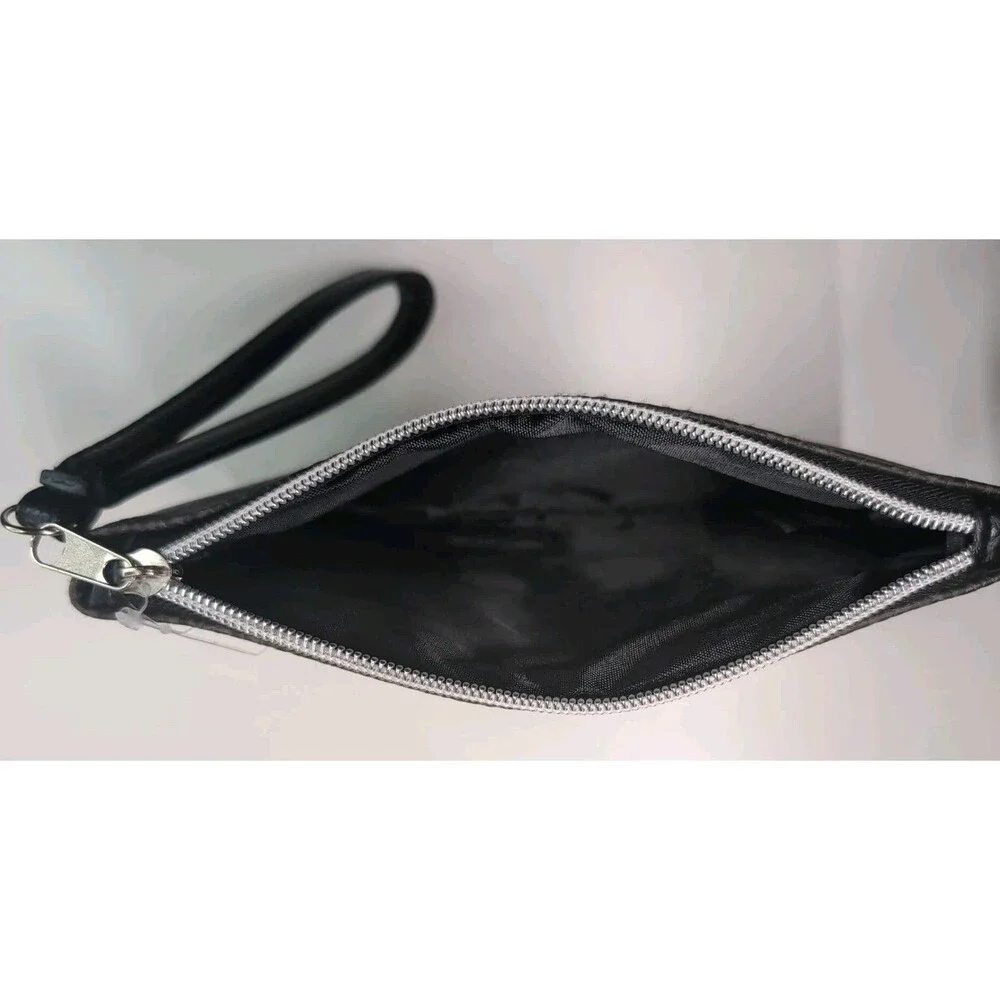 NWT AC/DC Rock Money Talk Canvas Zippered Makeup Bag Clutch Officially Licensed